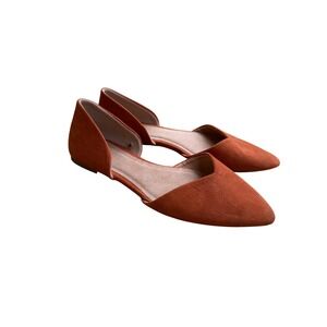 Old Navy Women's Rust Suede D'Orsay Pointed Toe Flats Shoes Size 6